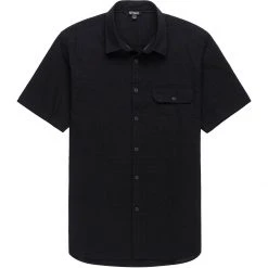 Stoic Solid Texture Short Sleeve Button Down Shirt Men's