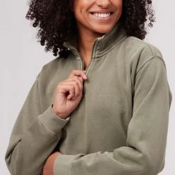 Stoic Cotton Cropped 1/4 Zip Pullover Women's -Stoic Online Store GRAGRE D6