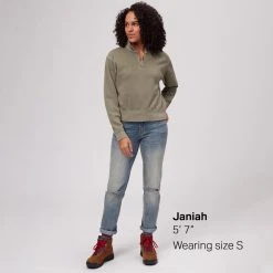 Stoic Cotton Cropped 1/4 Zip Pullover Women's -Stoic Online Store GRAGRE D7