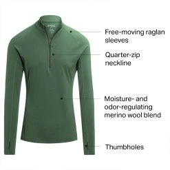Stoic Merino Blend 1/4 Zip Baselayer Top Men's -Stoic Online Store GREPAS D15