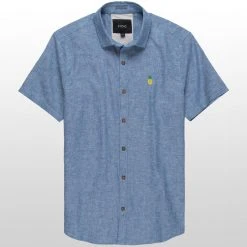 Stoic Crosshatch Linen Short Sleeve Button Down Shirt Men's -Stoic Online Store NAV D4 1