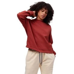 Stoic French Terry Crop Crewneck Hoodie Women's -Stoic Online Store RED