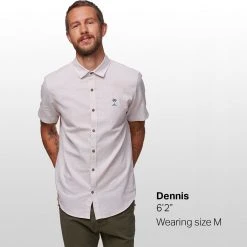 Stoic Crosshatch Linen Short Sleeve Button Down Shirt Men's -Stoic Online Store SAN D7