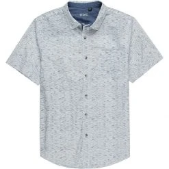 Stoic Spacedye Print Short Sleeve Woven Button Down Shirt Men's -Stoic Online Store WHI 5