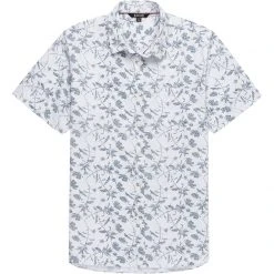 Stoic Print Stripe Short Sleeve Button Down Shirt Men's -Stoic Online Store WHI 6