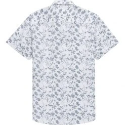 Stoic Print Stripe Short Sleeve Button Down Shirt Men's -Stoic Online Store WHI D1 2